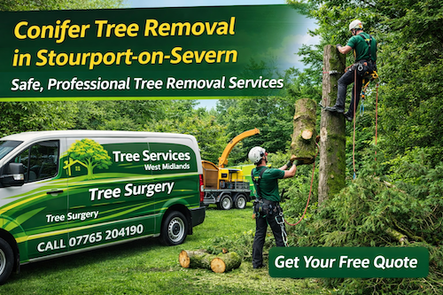 Conifer tree removal stourport on Severn